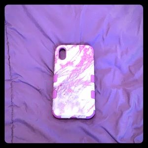 I Phone XR Purple Marble Case.